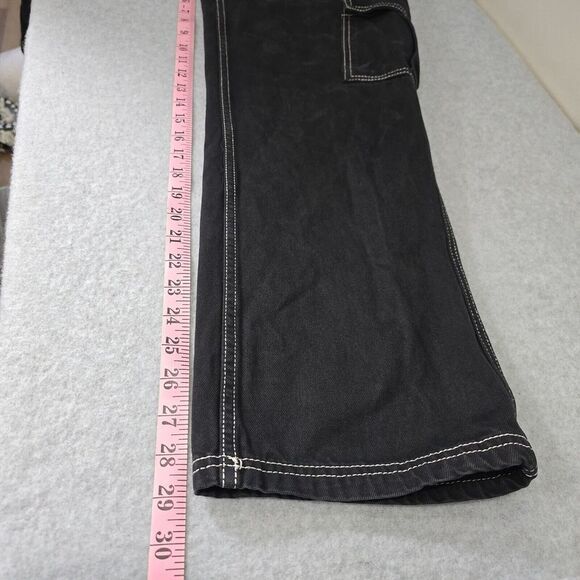 BDG Urban Outfitters Jeans Womens 27 X 29 Black Denim Skate Wide Leg Carpenter - Picture 8 of 13